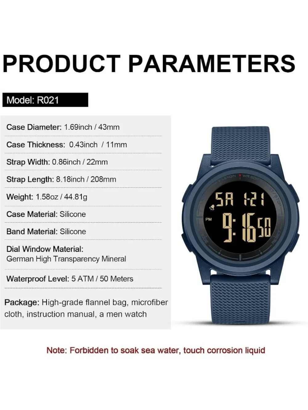 Men's Purple Black Digital Ultra Thin Sports Waterproof Silicone Band Watches